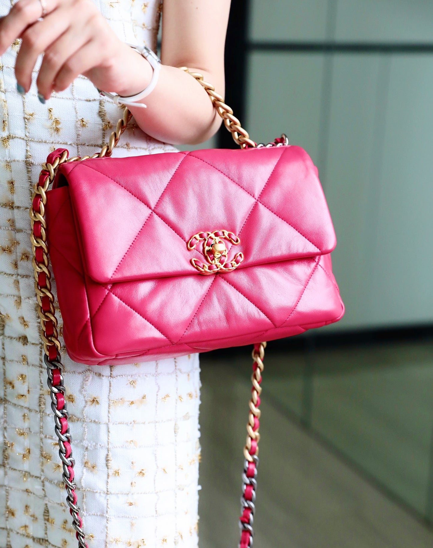 Chanel 19Bag-小號桃紅色