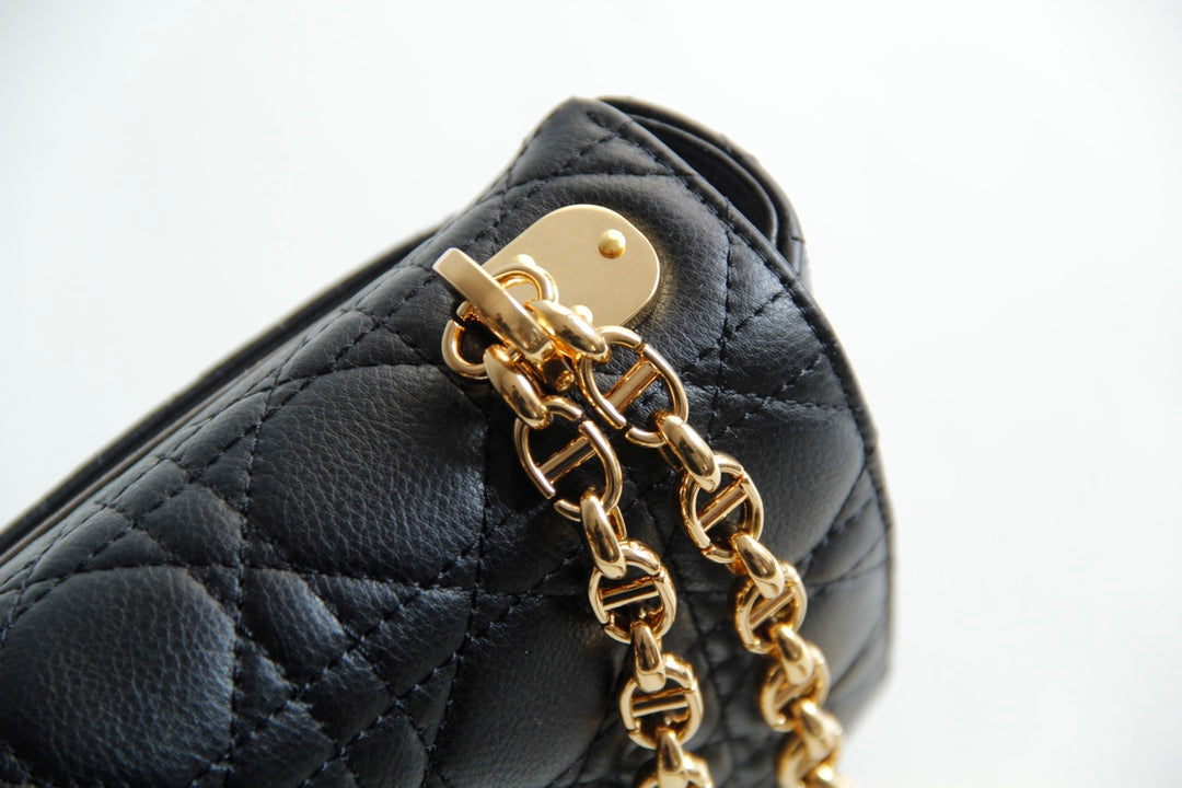 Dior Caro 小號20cm-黑色小牛皮