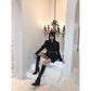 亞歷山大王-2022新款 方頭跟長靴 上身圖
