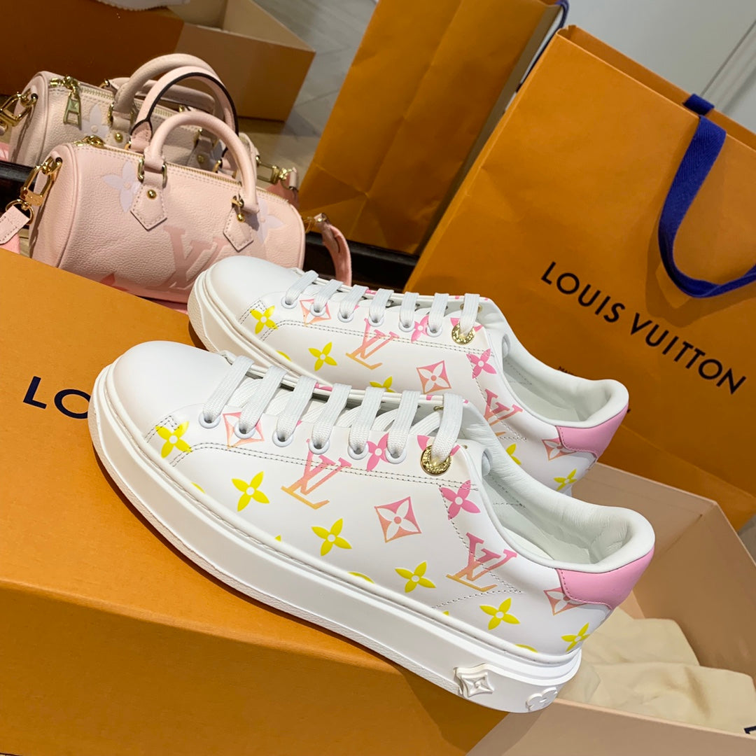 LV鞋-LV 小白鞋 粉黃漸層