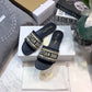 迪D家-2022早春新款 刺繡拖鞋 黑色