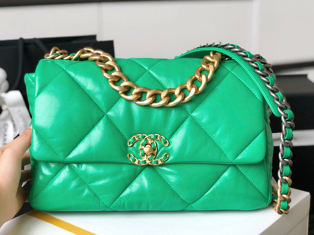 Chanel 19Bag-中號青草綠