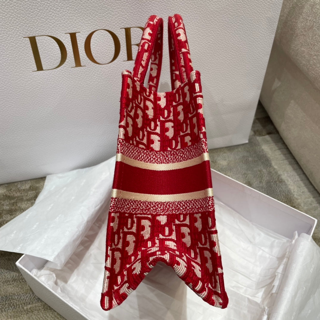 迪D家 Book Tote-小號36.5cm-紅色老花