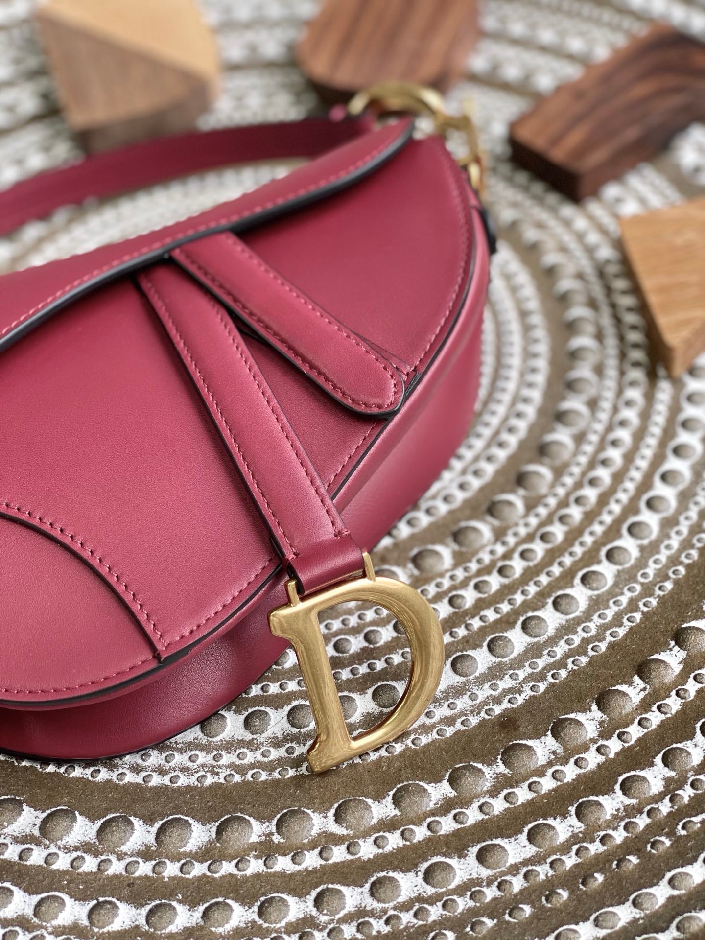 Dior Saddle 馬鞍包-平紋-小號棗紅色-19.5cm