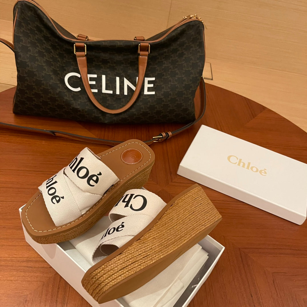 Chloe鞋-Chloe Woody Logo 厚底拖鞋