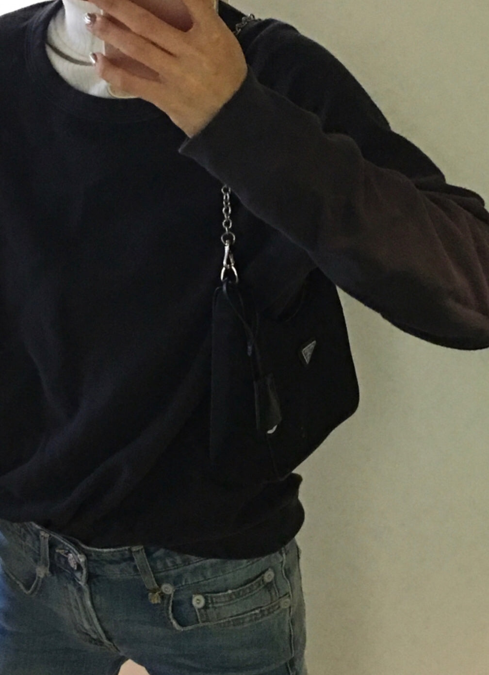 普P家-hobo包 尼龍布 黑色 上身圖
