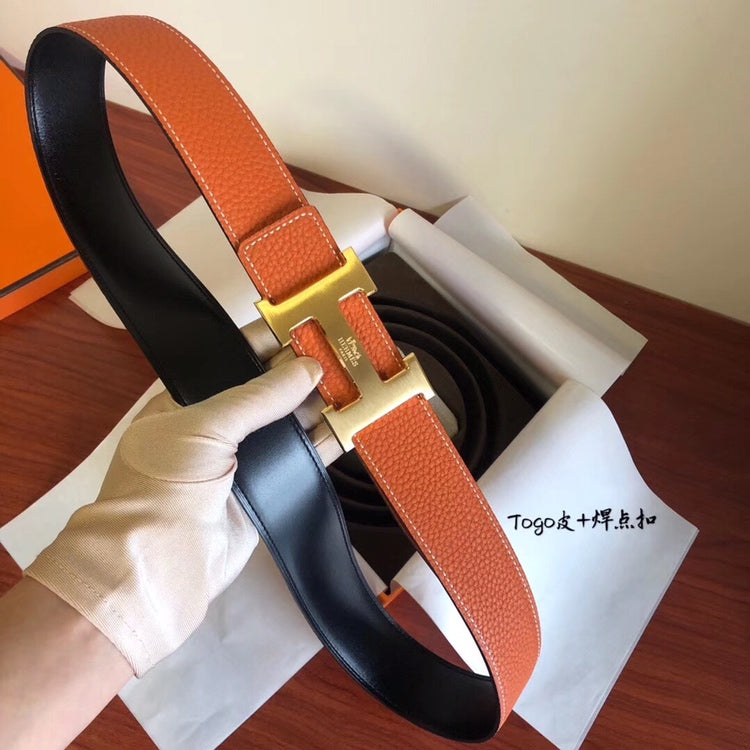 小愛款-橘色皮帶-4.0cm-男款