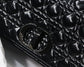 Dior Caro 褶皺漆皮系列 大號28cm-黑色