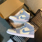 N1K- AJ 1 mid 中筒板鞋 休閒鞋 藍色