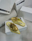 Jil sander-2022春夏 走秀新款 金屬裝飾尖頭平底拖鞋