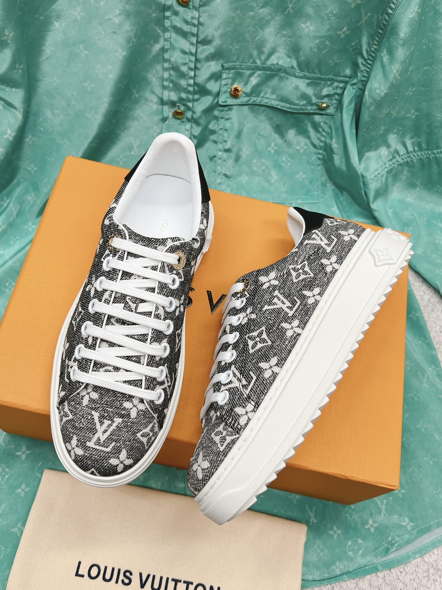 路L家-Vuitton x 草間彌生 經典小白鞋 灰色