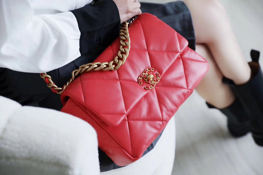 Chanel 19Bag-中號珊瑚紅