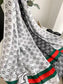 古G家-綢緞面真絲 雙層印花長巾 60*180cm-100%桑蠶絲