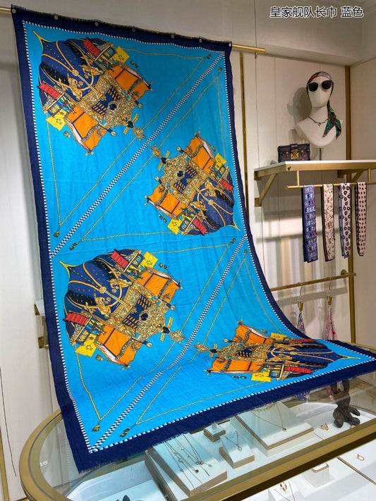 小愛款-皇家艦隊長圍巾 110*200cm 100%頂級羊絨