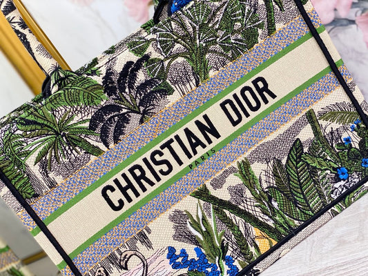 Dior Book Tote-小號36.5cm-綠椰子樹