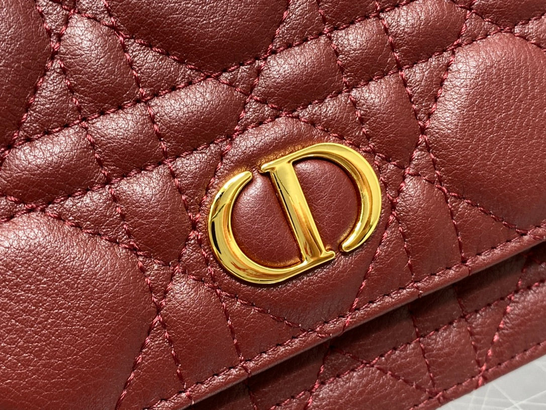 Dior-Caro 菱格紋 小牛皮 鍊條包