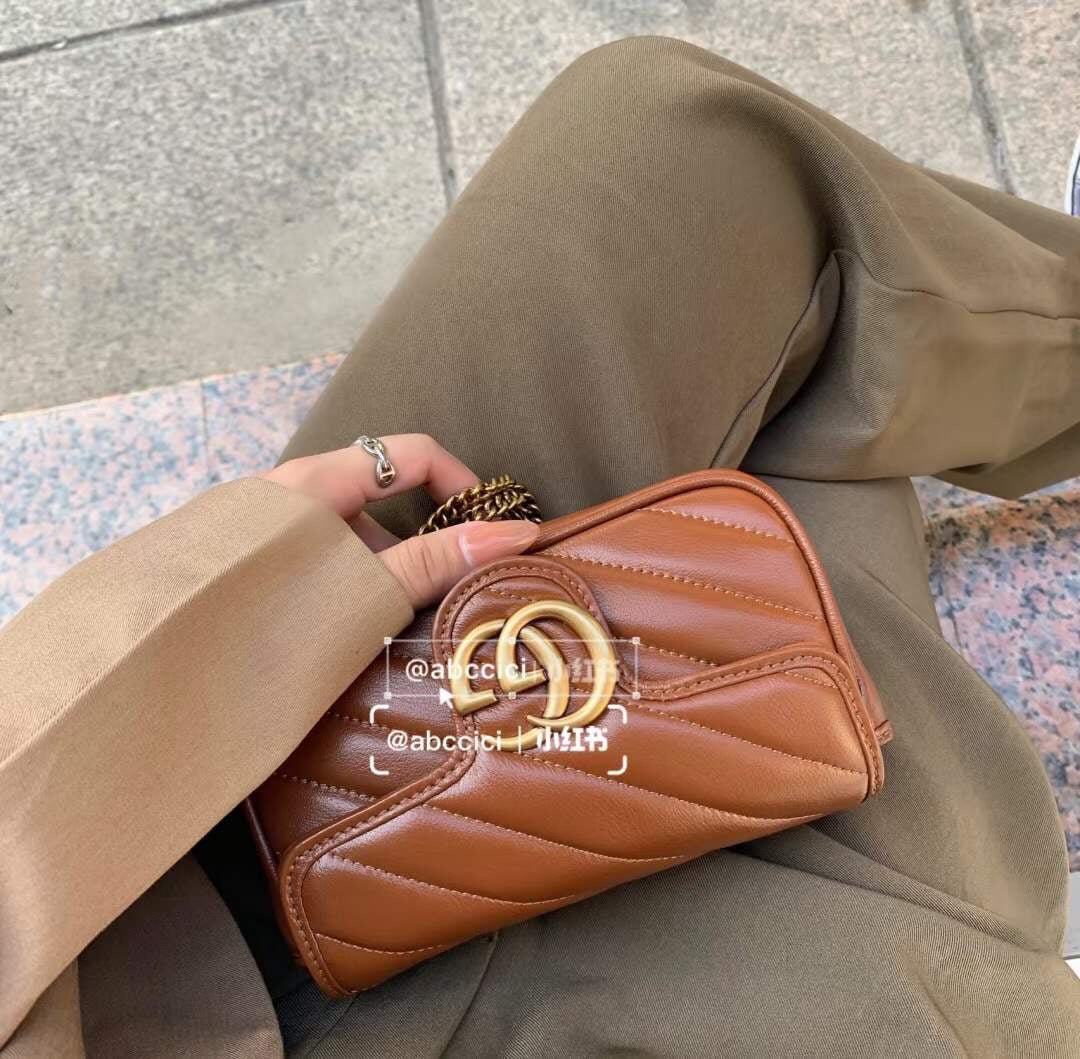 古G家-Mini Marmont-焦糖色