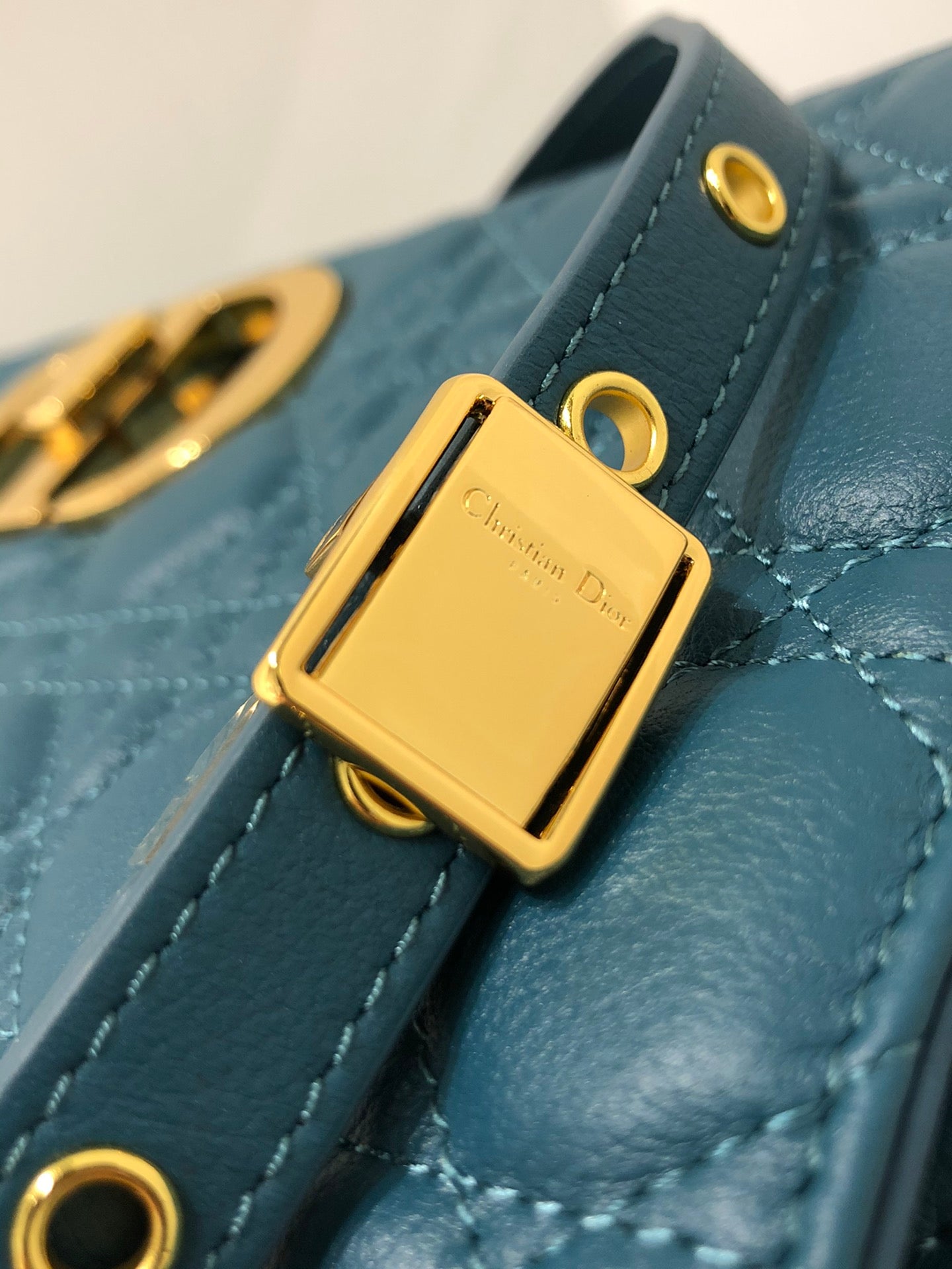 Dior Caro 大號28cm-深海藍小牛皮