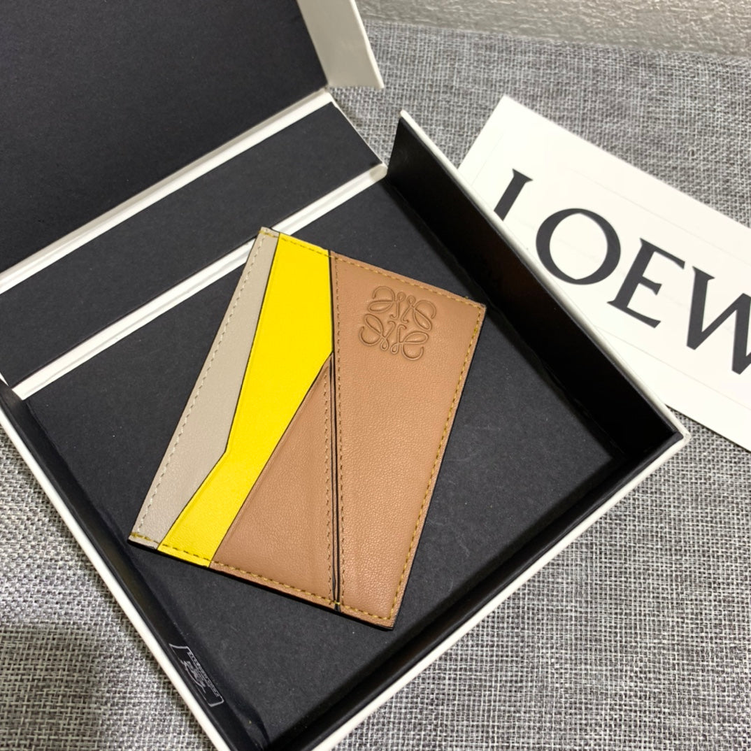 Loewe Plain Card Holder 多色拼接皮革卡包