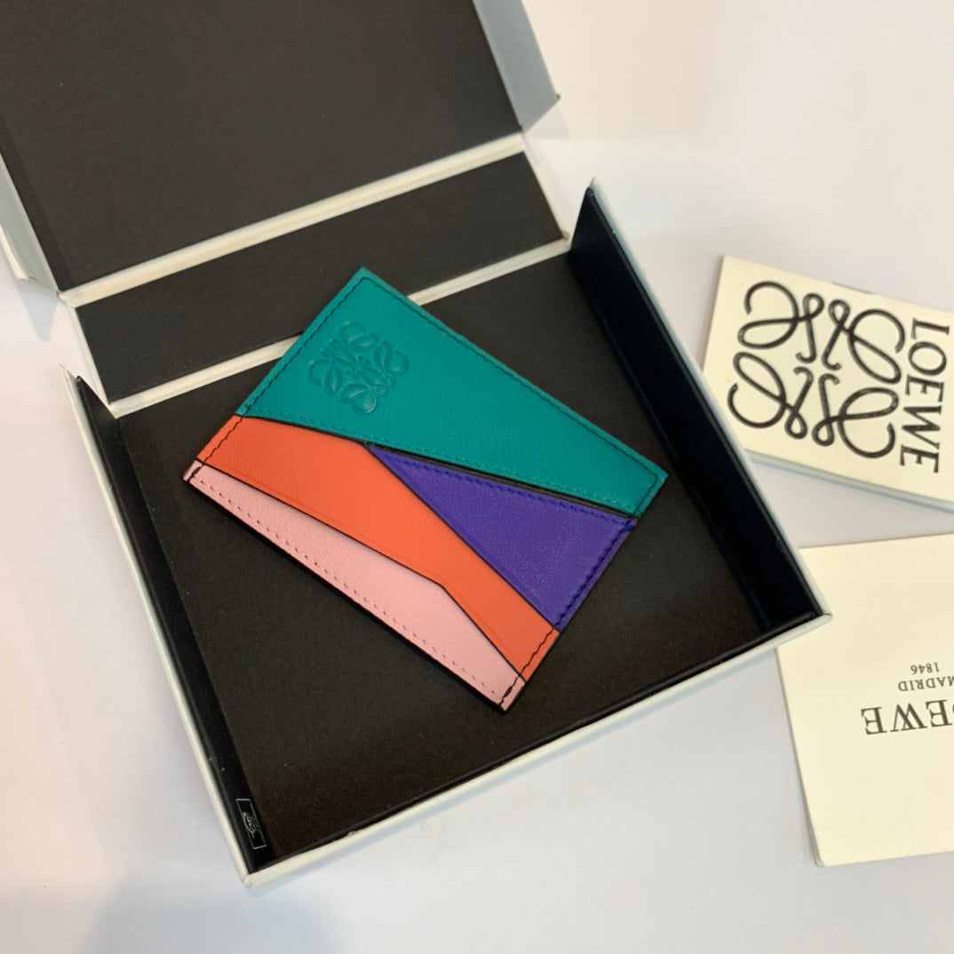 Loewe Plain Card Holder 多色拼接皮革卡包