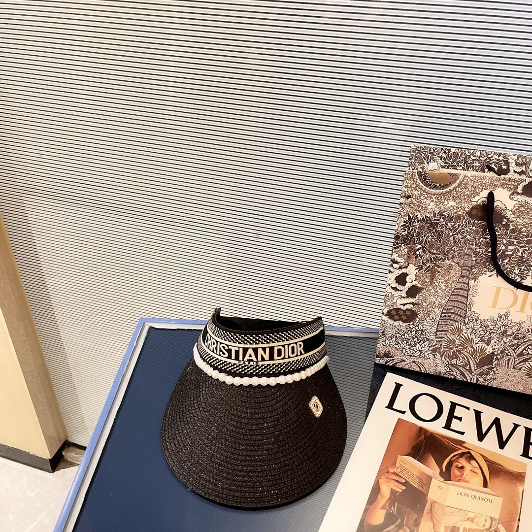 迪D家-2022 珍珠裝飾遮陽帽 4色