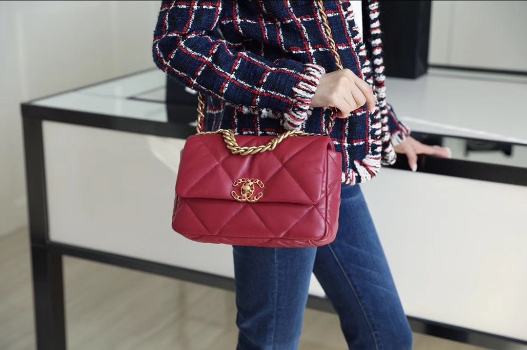 Chanel 19Bag-小號寶石紅