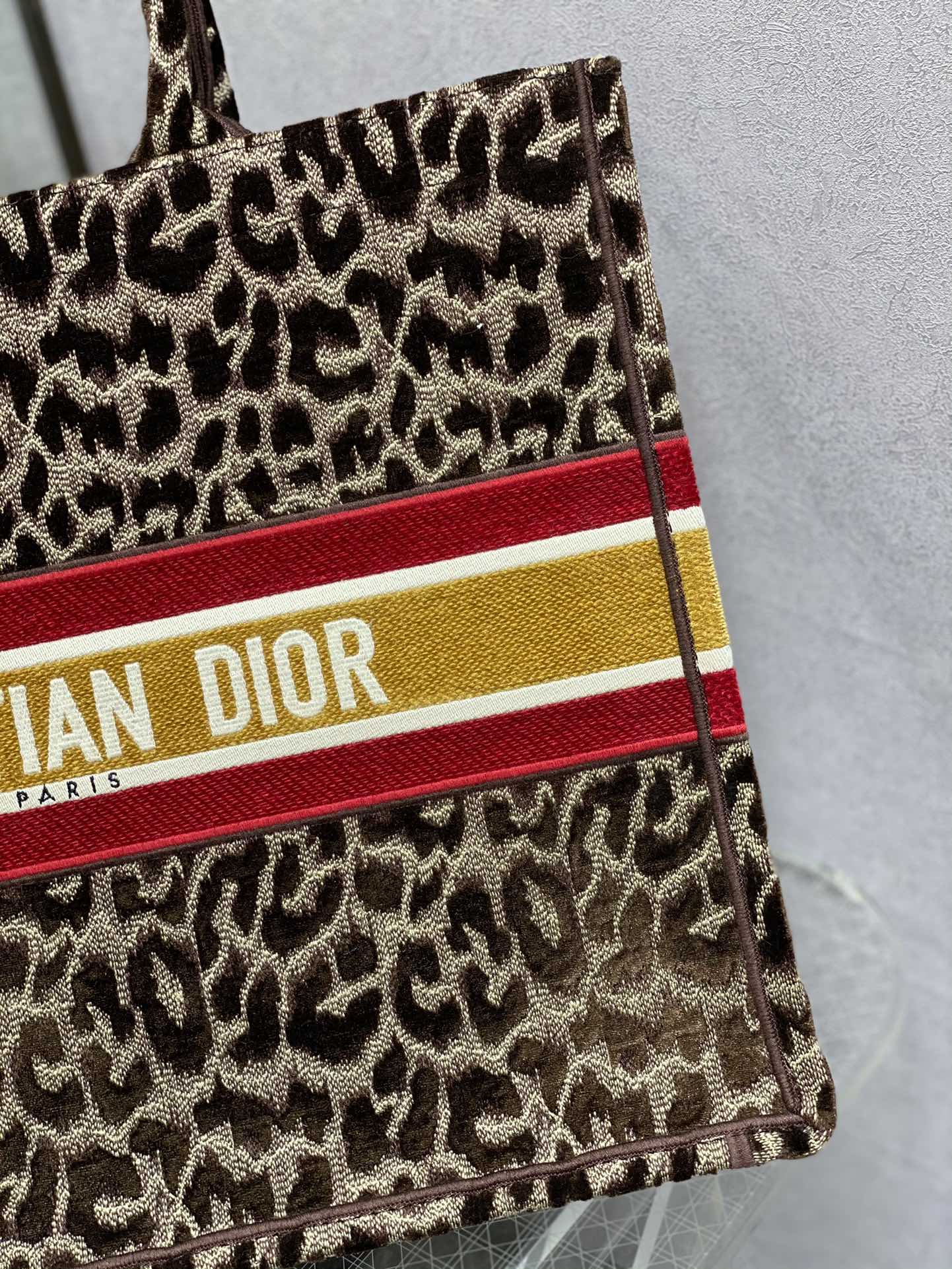Dior Book Tote-大號41.5cm-絲絨豹紋