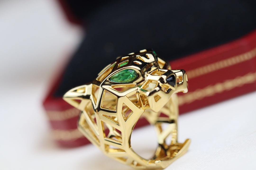 Cartier 美洲豹戒指-男女同款-金