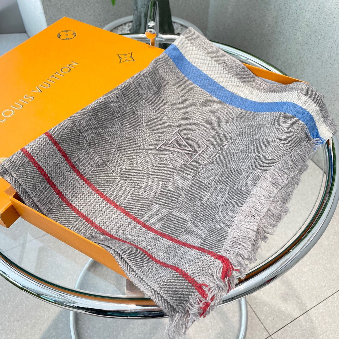 路L家-頂級羊絨圍巾 180*32cm 100%羊絨 灰色