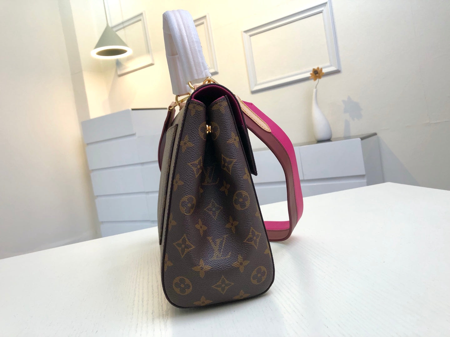 M42735 路L家-Monogram 秋冬新款 Cluny手袋 玫紅色