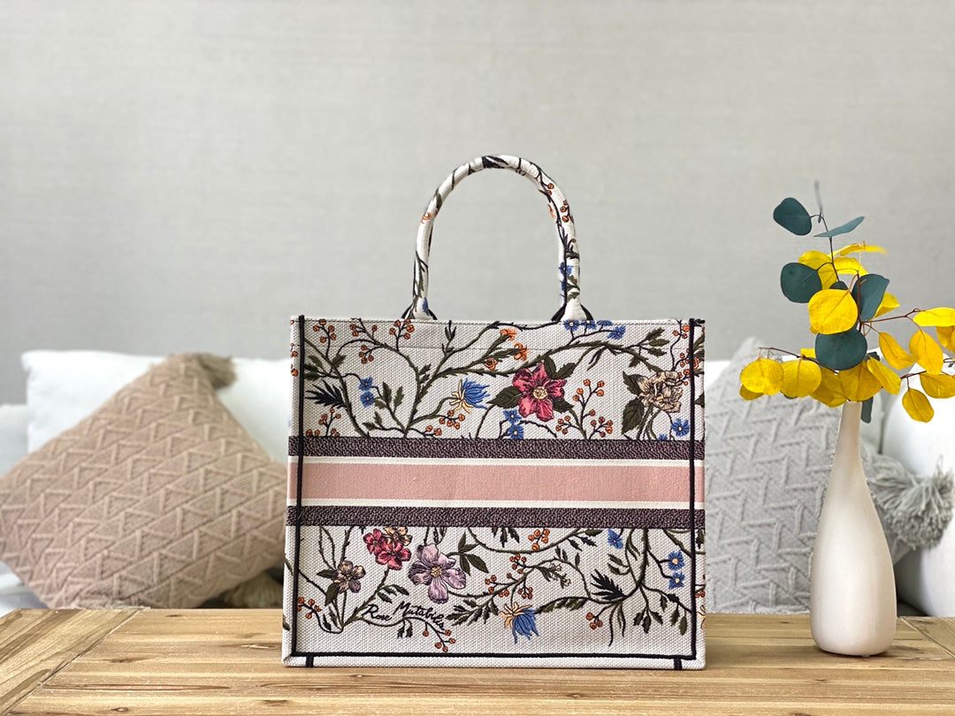 Dior Book Tote-大號41.5cm-月季花