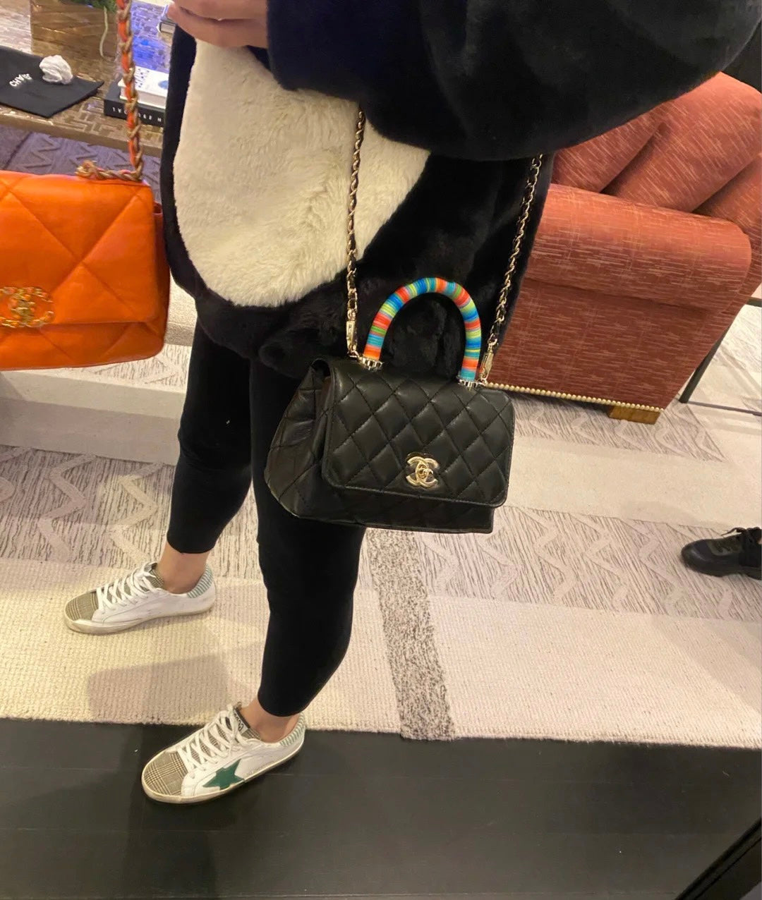 Chanel mini coco handle彩虹包-黑色