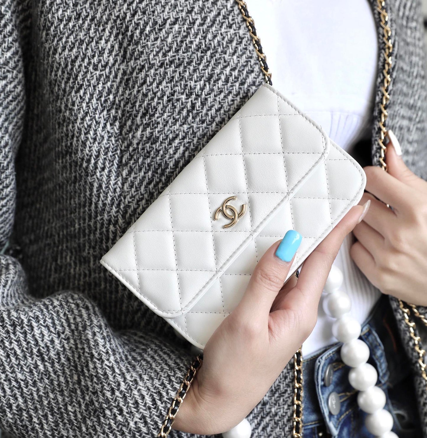 Chanel 珍珠鏈條小包