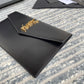 YSL ptown_新品手拿包-黑色牙籤紋金扣
