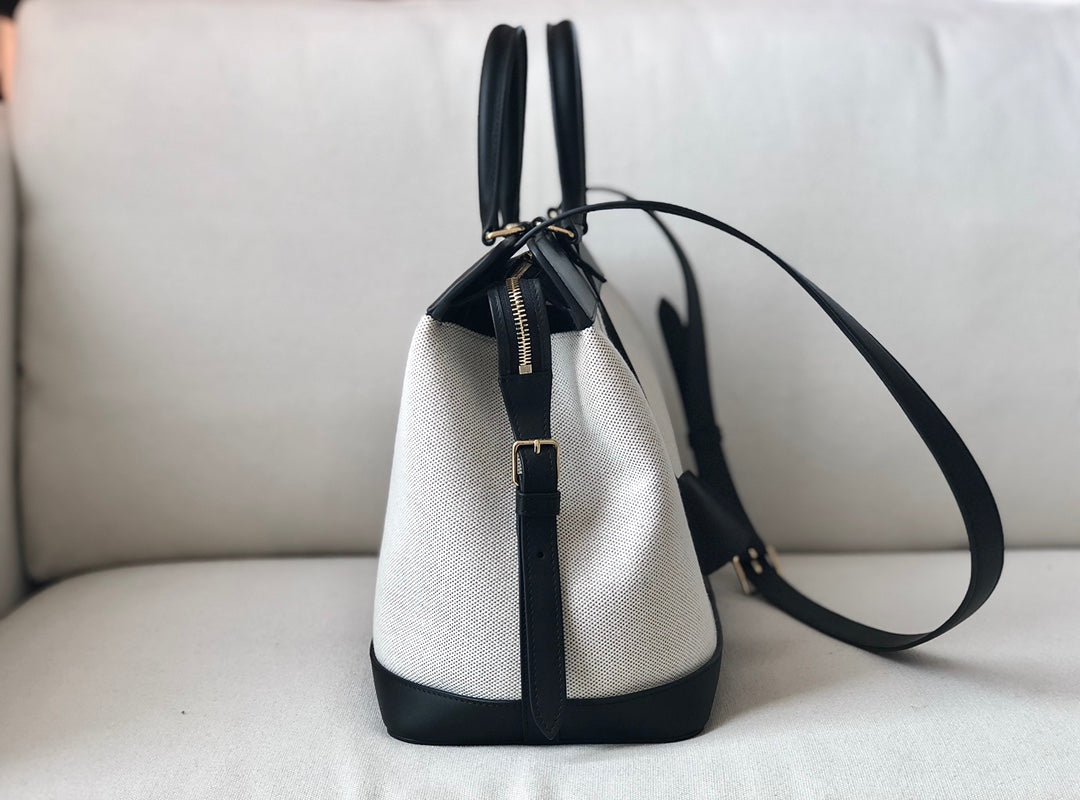 Celine Cabas de France 中號手袋-黑色布
