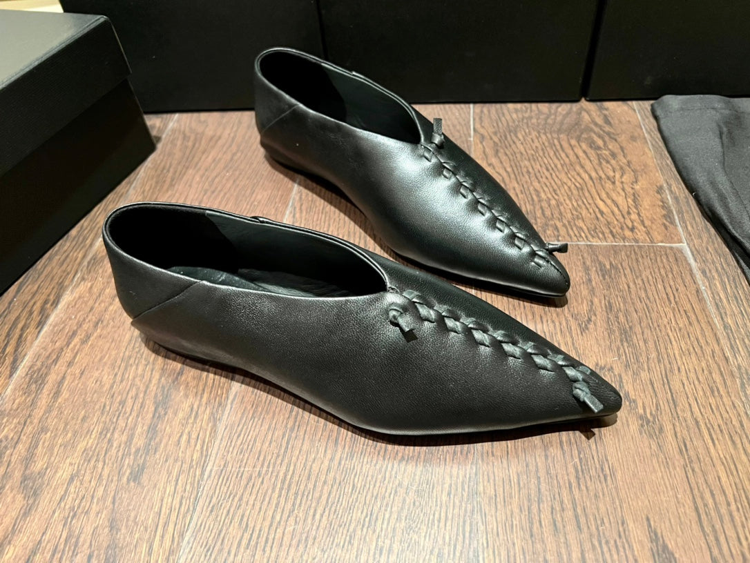 Jil sander-2022秋冬 尖頭拼接鞋面懶人鞋