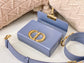 Dior 蒙田 Mini Box-平紋牛皮-金扣-17.5cm-藍色
