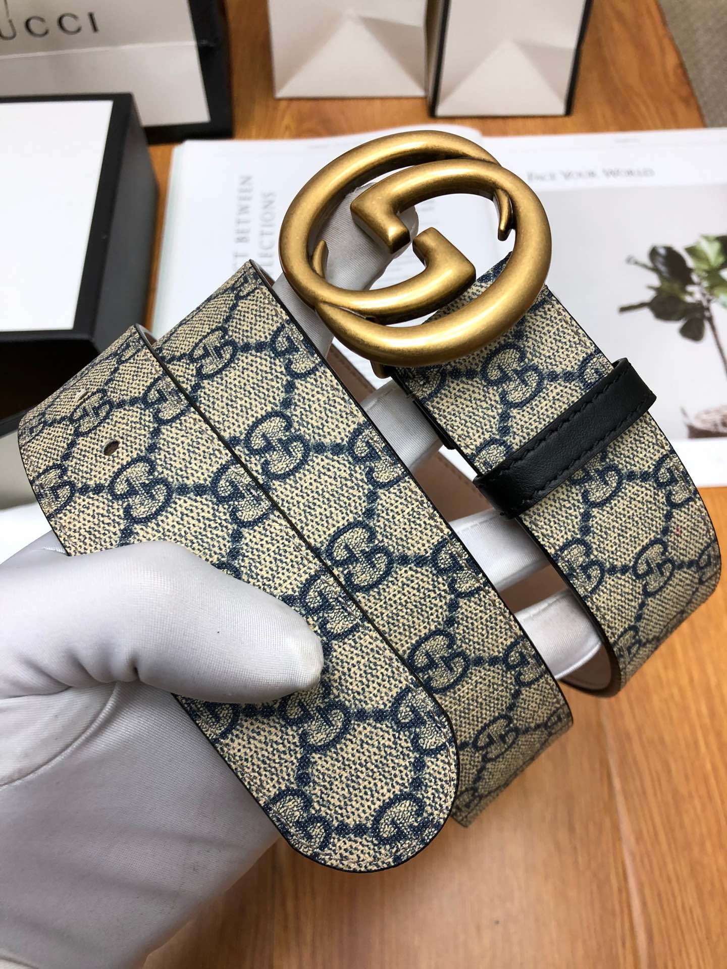 古G家-老花皮帶-3.8cm-男款