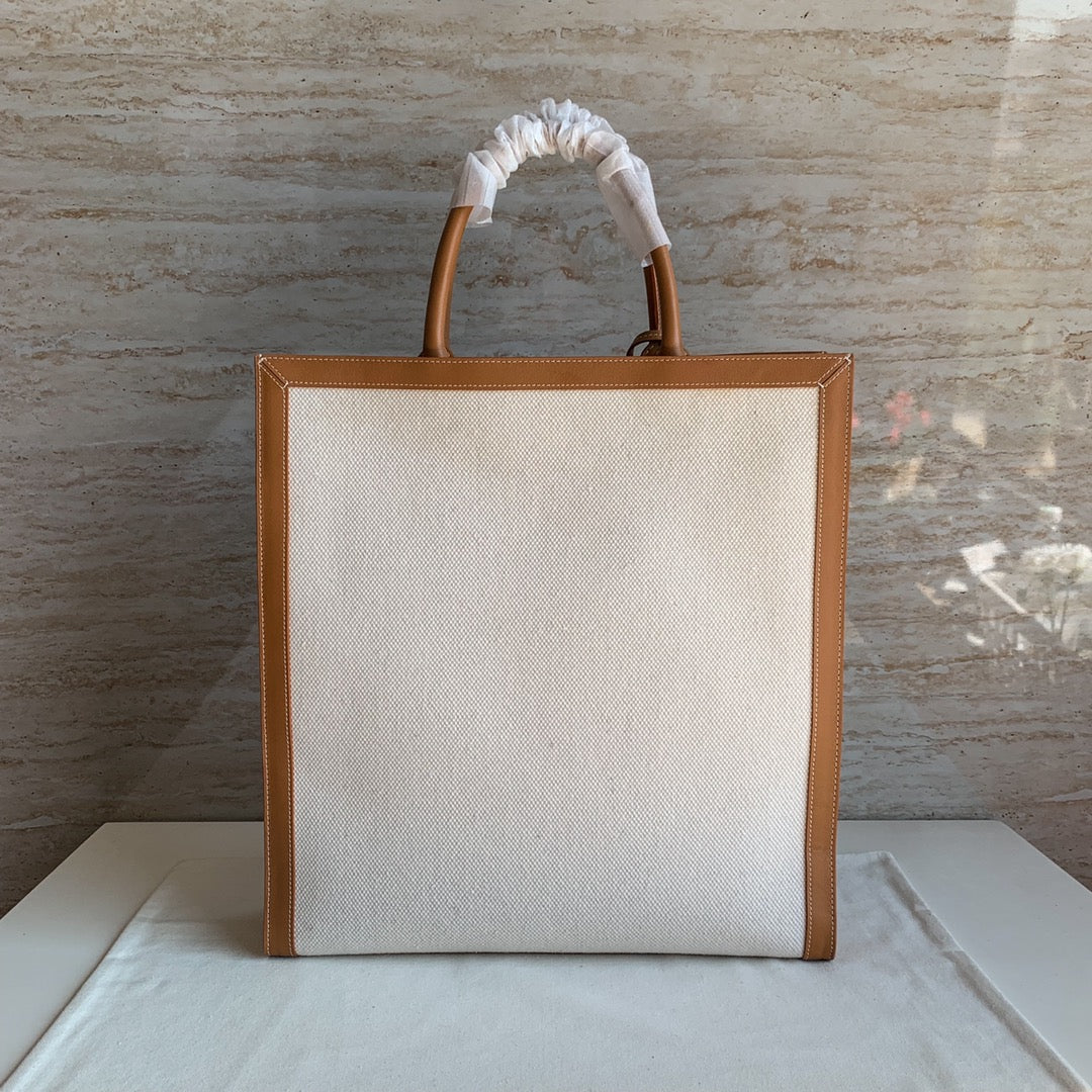 賽C家-CABAS CELINE 豎款印花帆布和小牛皮手袋