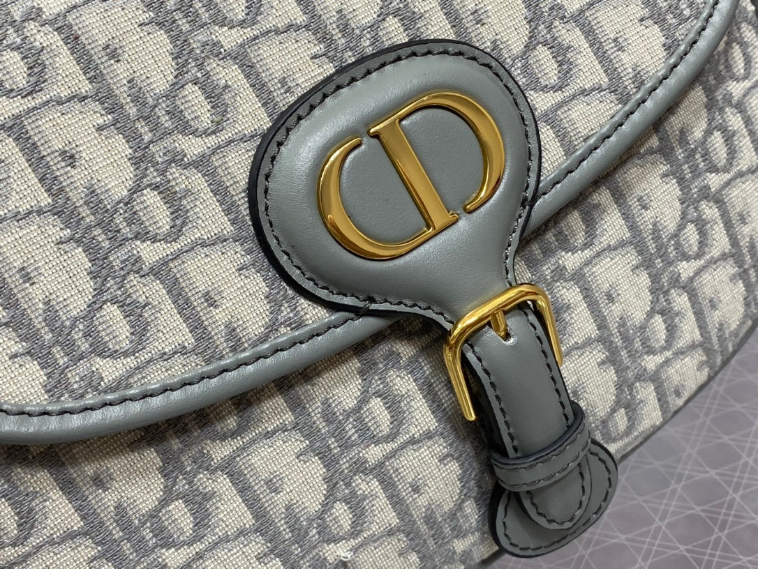 Dior Bobby-中號22cm-灰色老花
