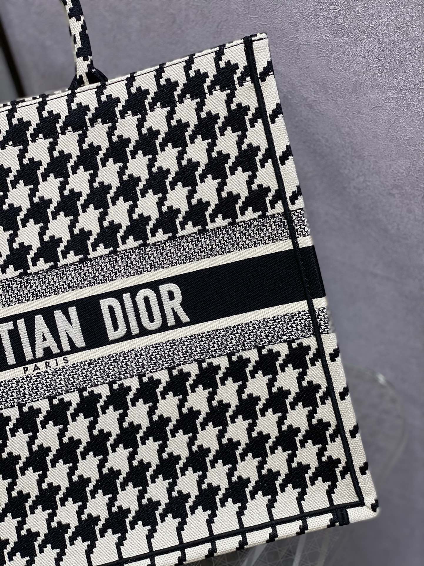 Dior Book Tote-大號41.5cm-黑色千鳥格