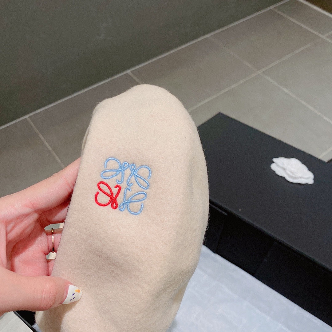 羅L威-羊毛貝雷帽 白色