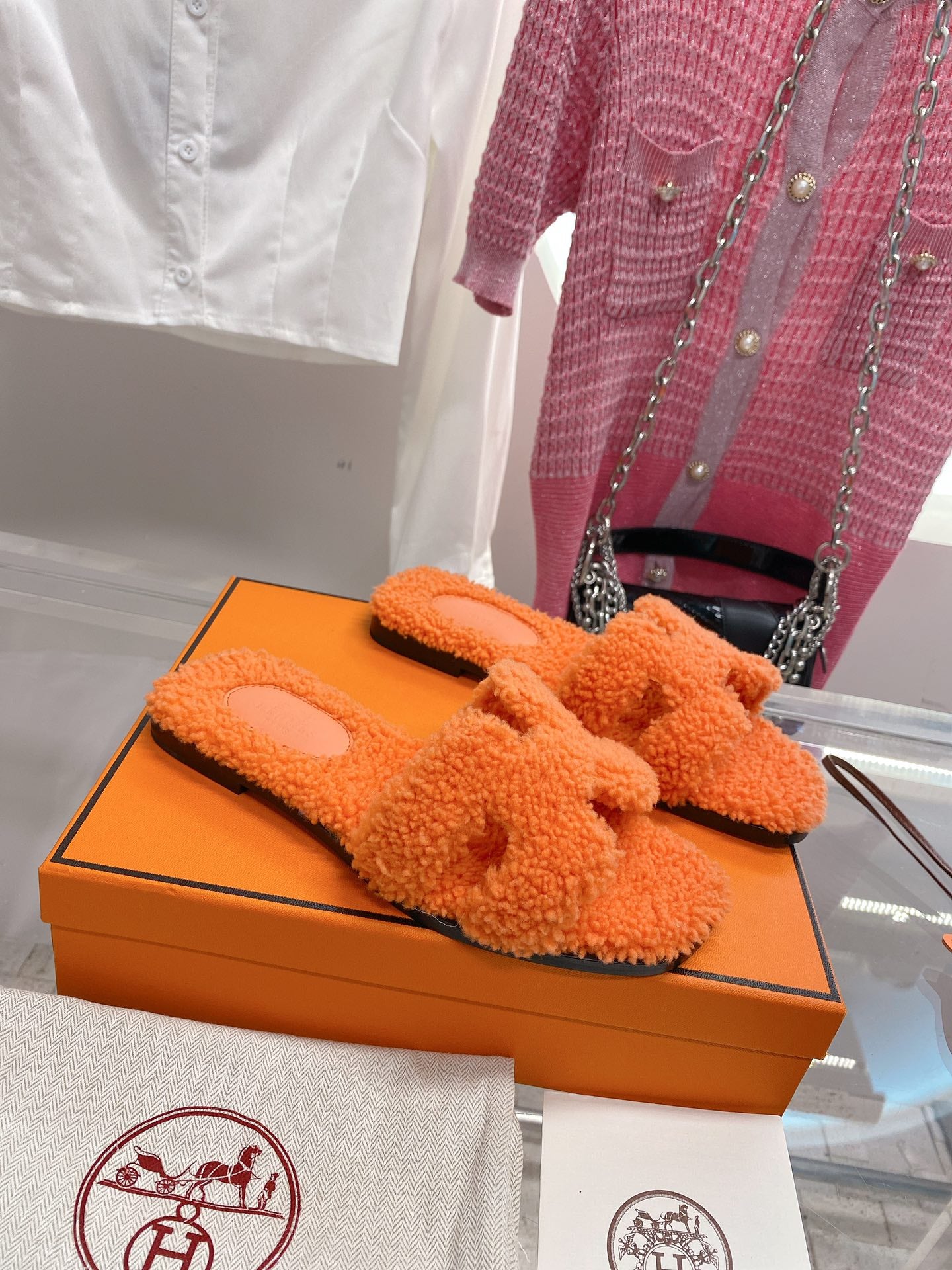 小愛款-2022秋冬新款 Oran純羔羊毛 平底H拖鞋