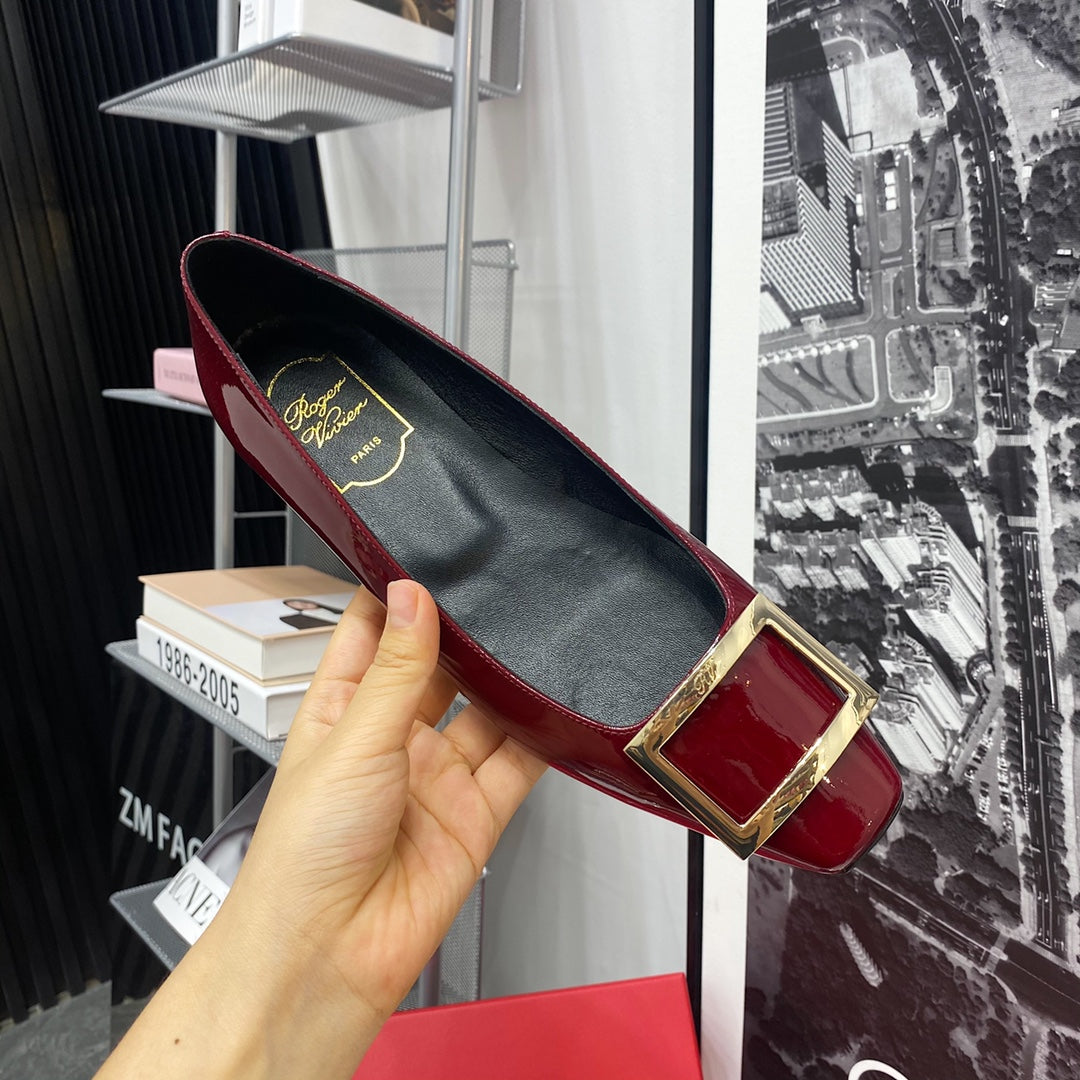 RV 平底方頭-酒紅色