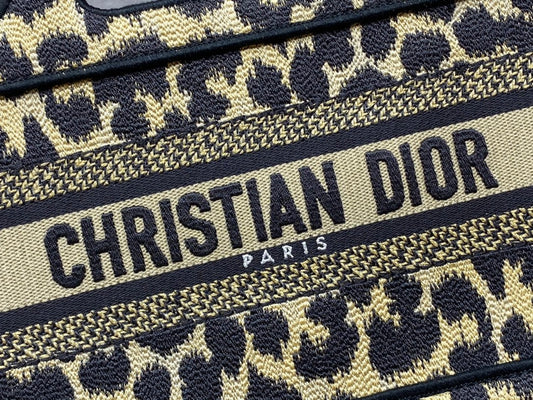 Dior Book Tote-Mini 23cm-豹紋刺繡
