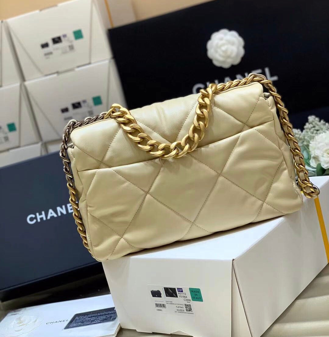 小香家-19Bag 米色金扣 中號