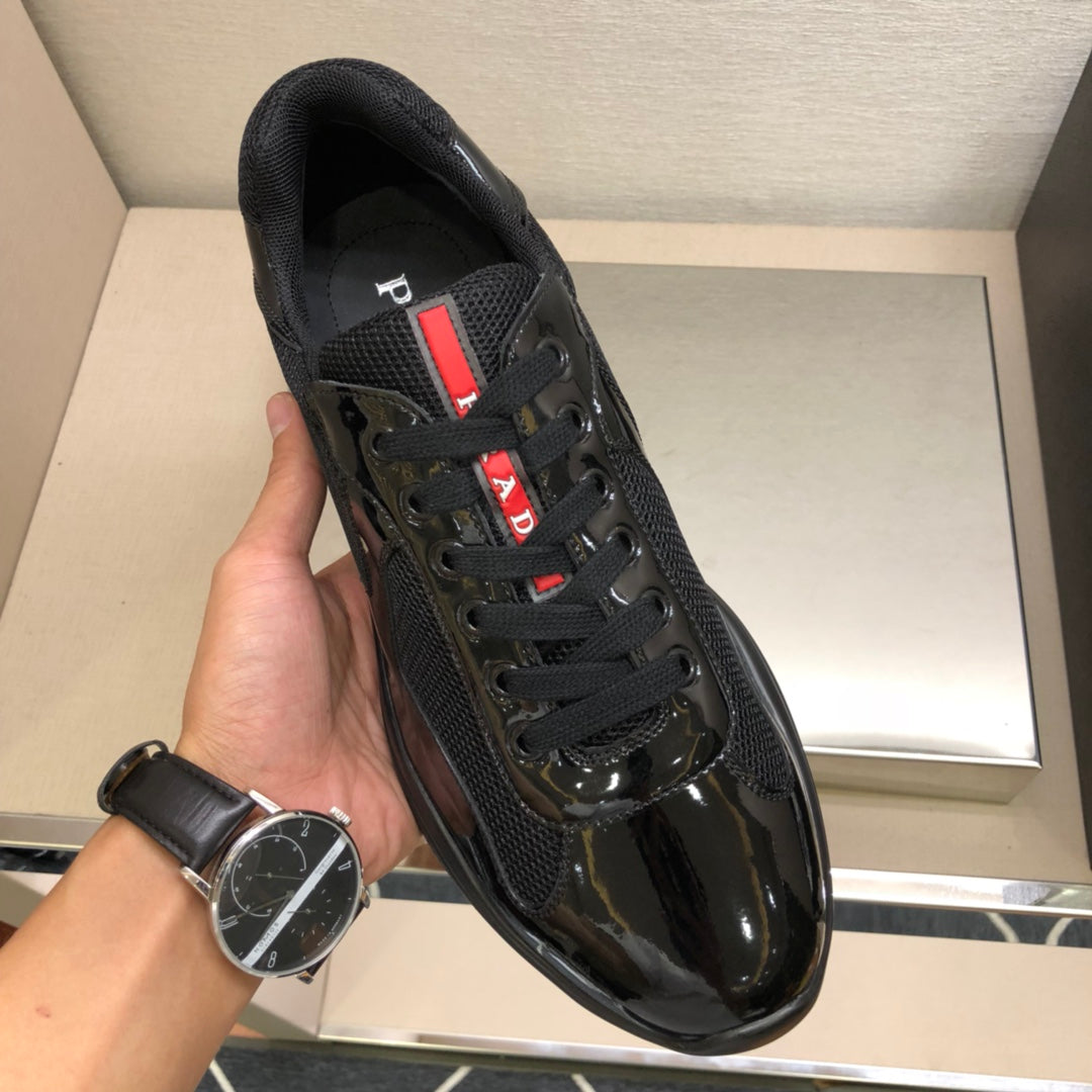 Pra-小牛皮 休閒運動鞋 黑色