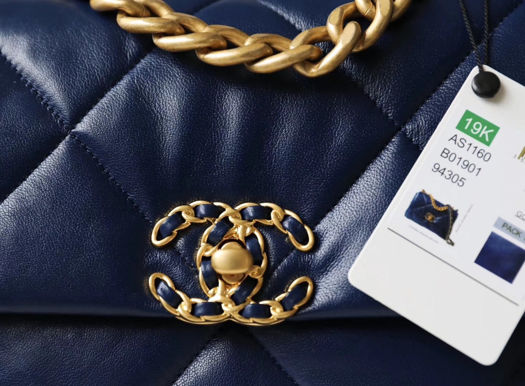 Chanel 19Bag-小號深藍