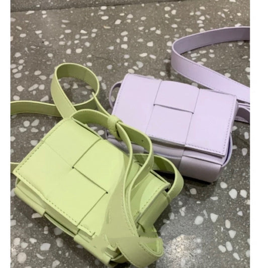 B編織-羊皮方格 Mini cassette Bag 迷你編織包