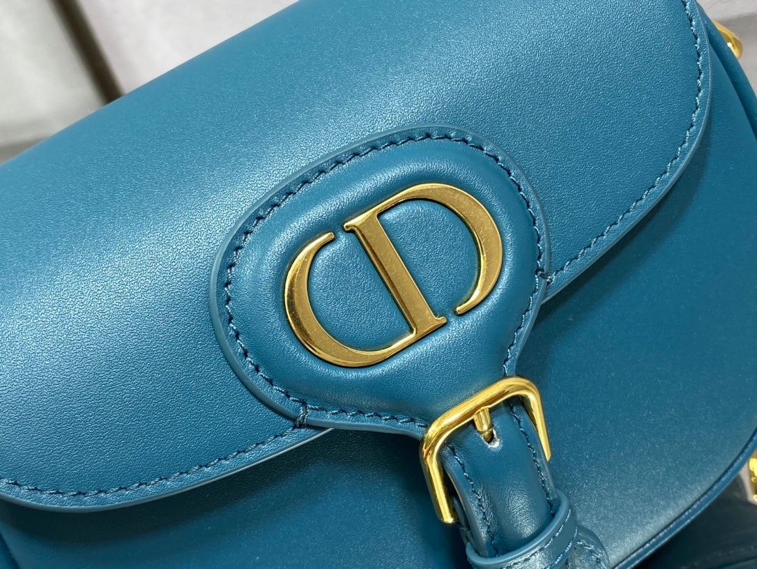 Dior Bobby-小號18cm-深海藍牛皮